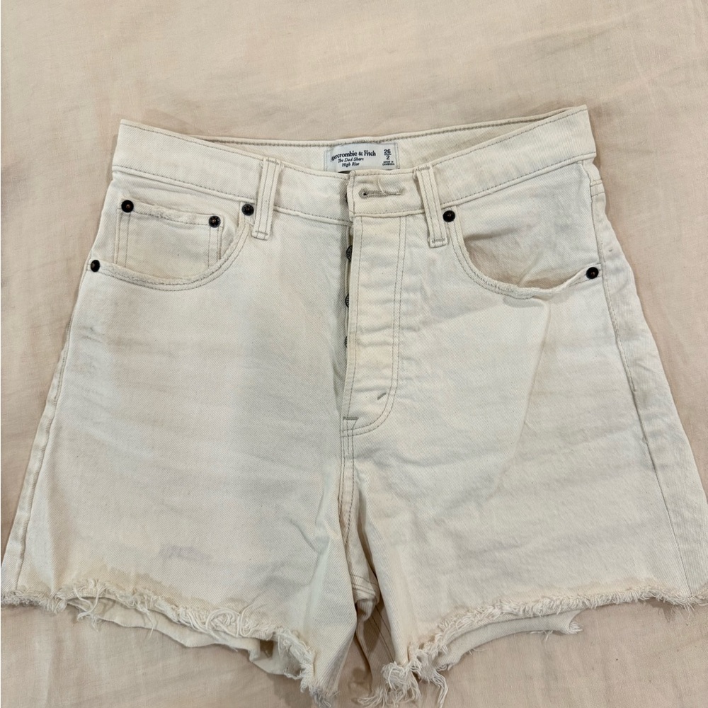 Abercrombie & Fitch Cream Jean Shorts